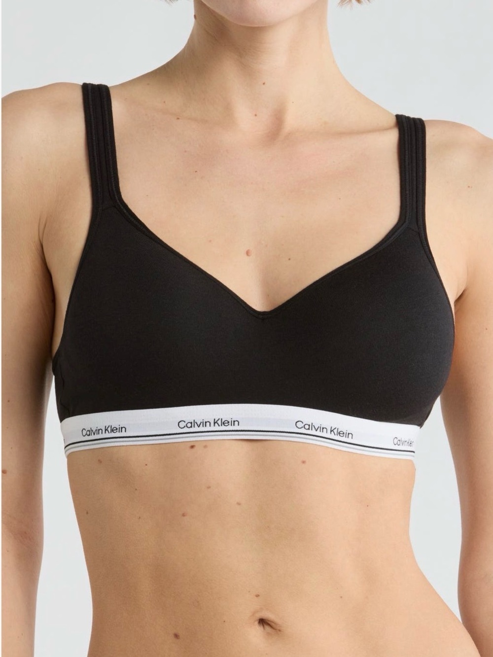 Calvin Klein Black Bralette with White Branded Band size small